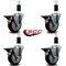 Service Caster 4'' Maroon Poly Swivel 1-3/8'' Expanding Stem Caster Set with Brake, 4PK SCC-EX20S414-PPUB-MRN-PLB-138-4 - alternate 4